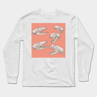 North American Predator Skulls Peach Long Sleeve T-Shirt